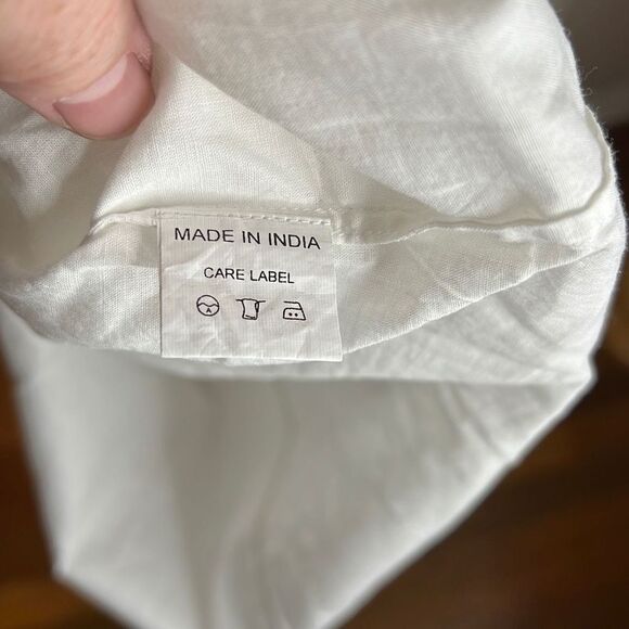 ❤️White Embroidered Long Sleeve Shirt Dress Kurta Size Medium - Picture 4 of 5